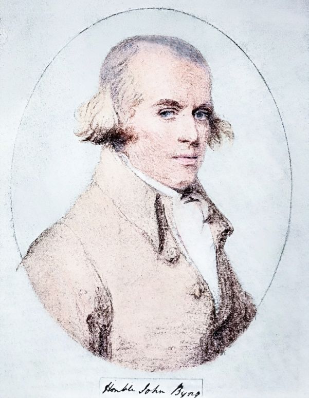 A portrait of John Byng who visited the canal tunnel works in 1787. The aristocrat is in typical Georgian attire.