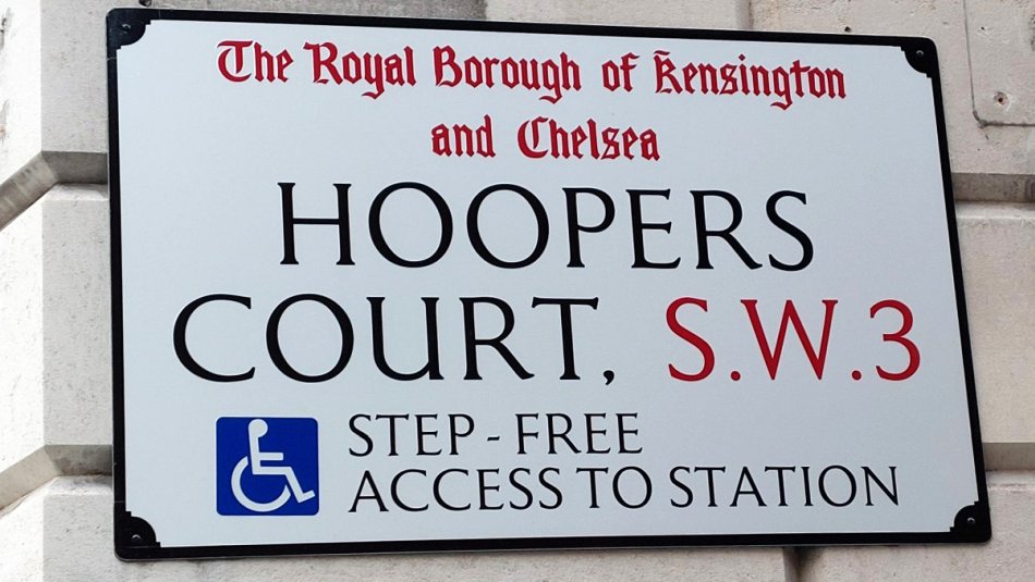 Royal Borough of Kensington and Chelsea Hoopers Court SW3 step-free access to station